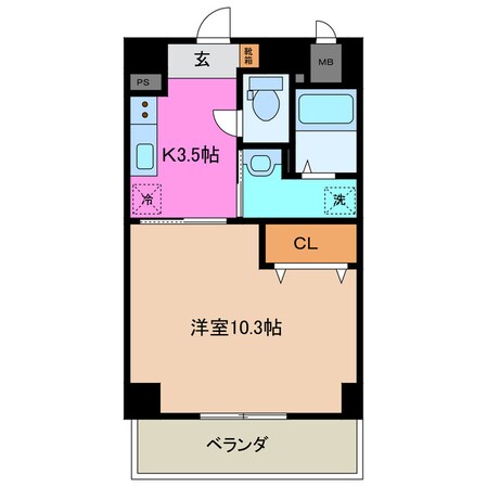 近鉄四日市駅 徒歩3分 2階の物件間取画像